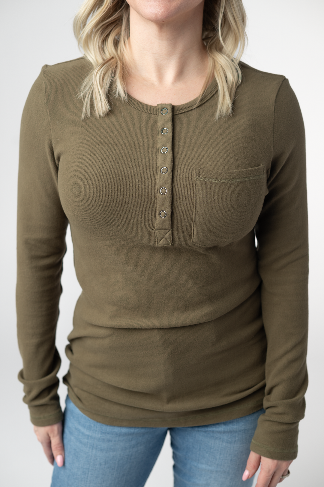 IN STOCK Georgia Long Sleeve Top - Olive