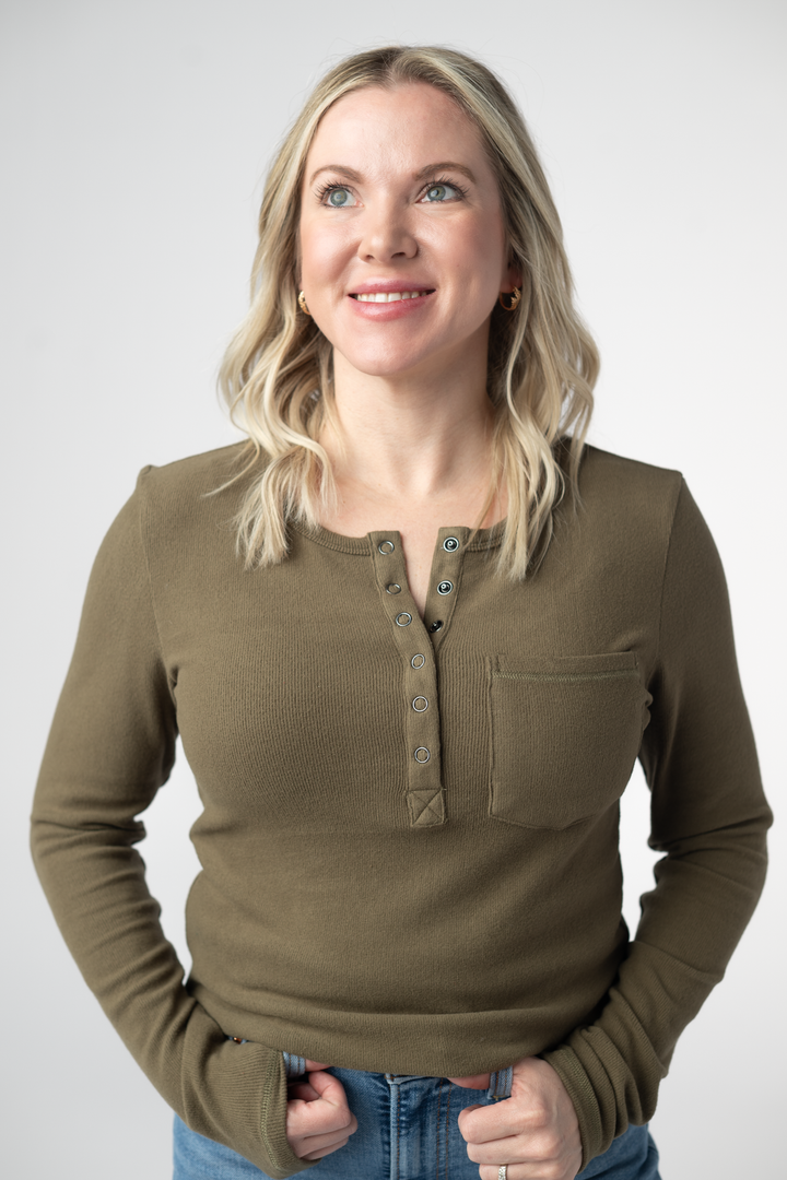 IN STOCK Georgia Long Sleeve Top - Olive