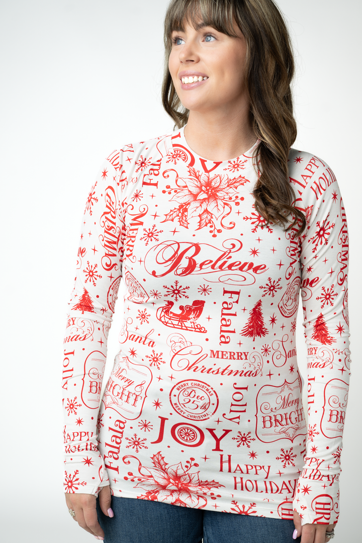 IN STOCK Blair Long Sleeve Top - Merry &amp; Bright