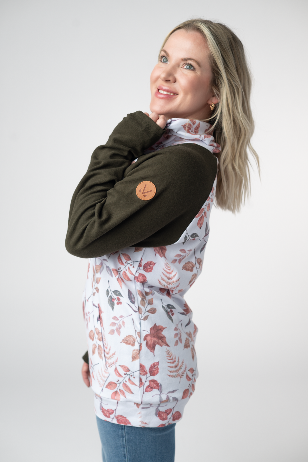 IN STOCK Classic Zoey ZipCowl Sweatshirt - Autumn Leaves and Olive