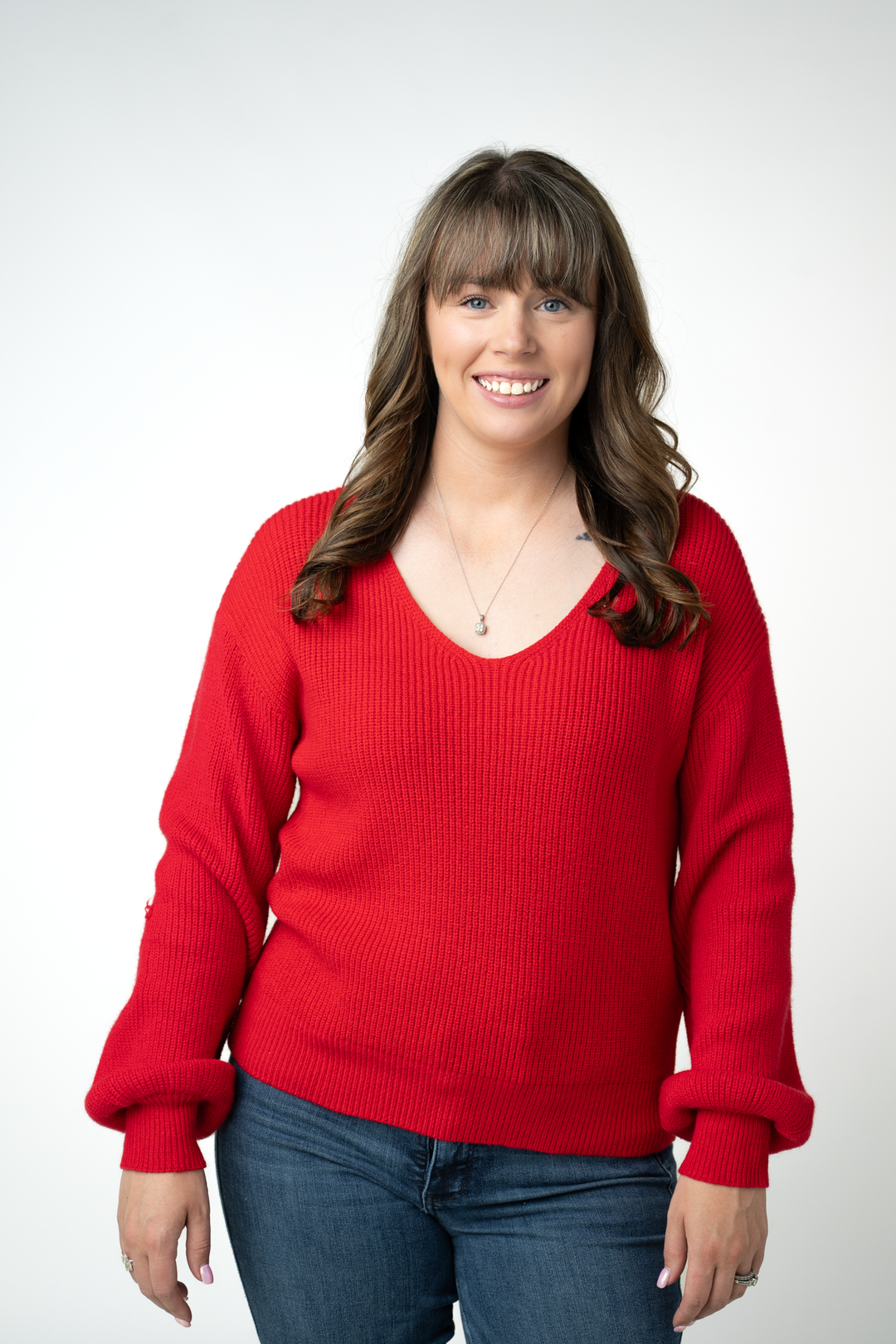 IN STOCK Bethany Bow Knit Sweater - Red