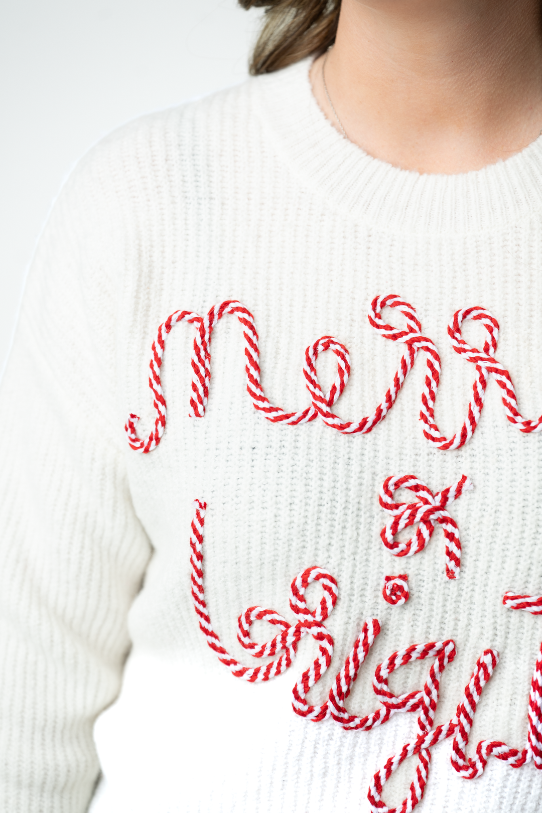 IN STOCK Merry &amp; Bright Candy Cane Sweater