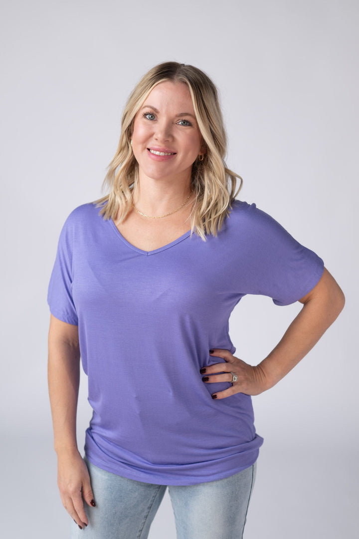 IN STOCK Chloe Cozy Tee - Periwinkle Purple