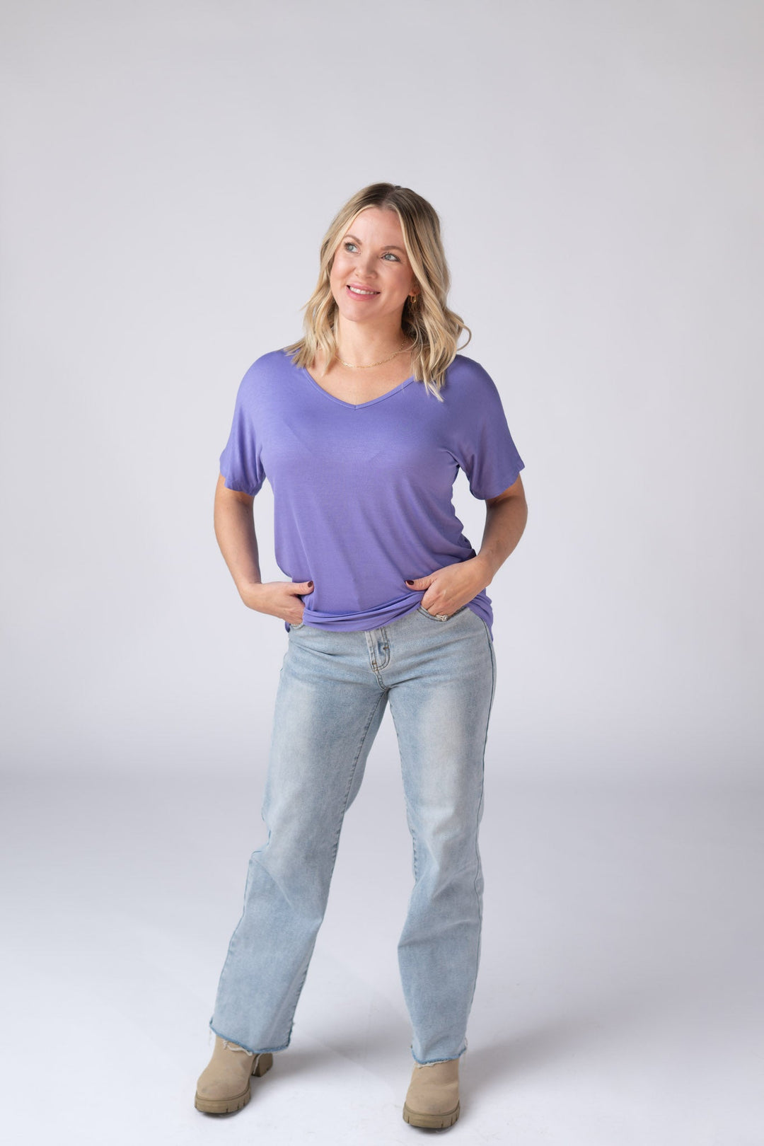 IN STOCK Chloe Cozy Tee - Periwinkle Purple