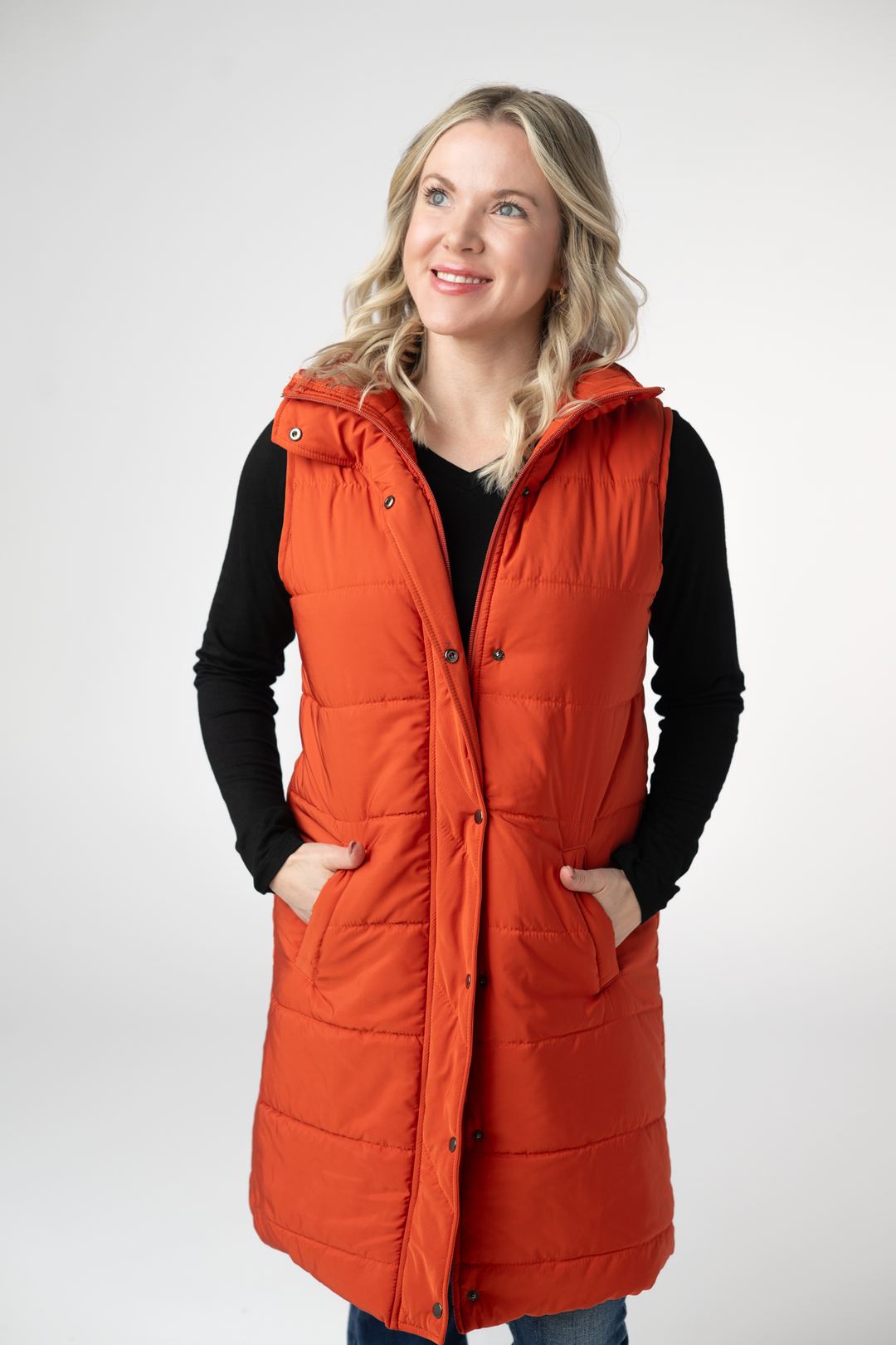 IN STOCK Harlow Long Vest - Pumpkin