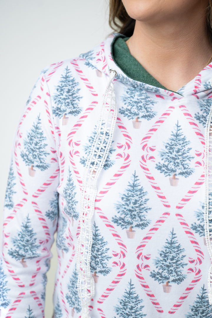IN STOCK Hailey Pullover Hoodie - Candy Cane Lane