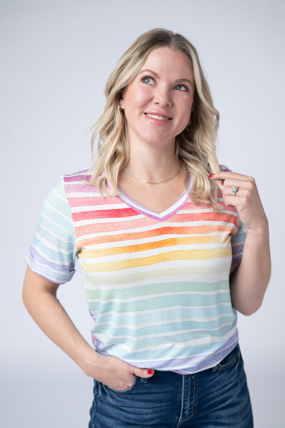 IN STOCK Sophie Top - Rainbow Stripes
