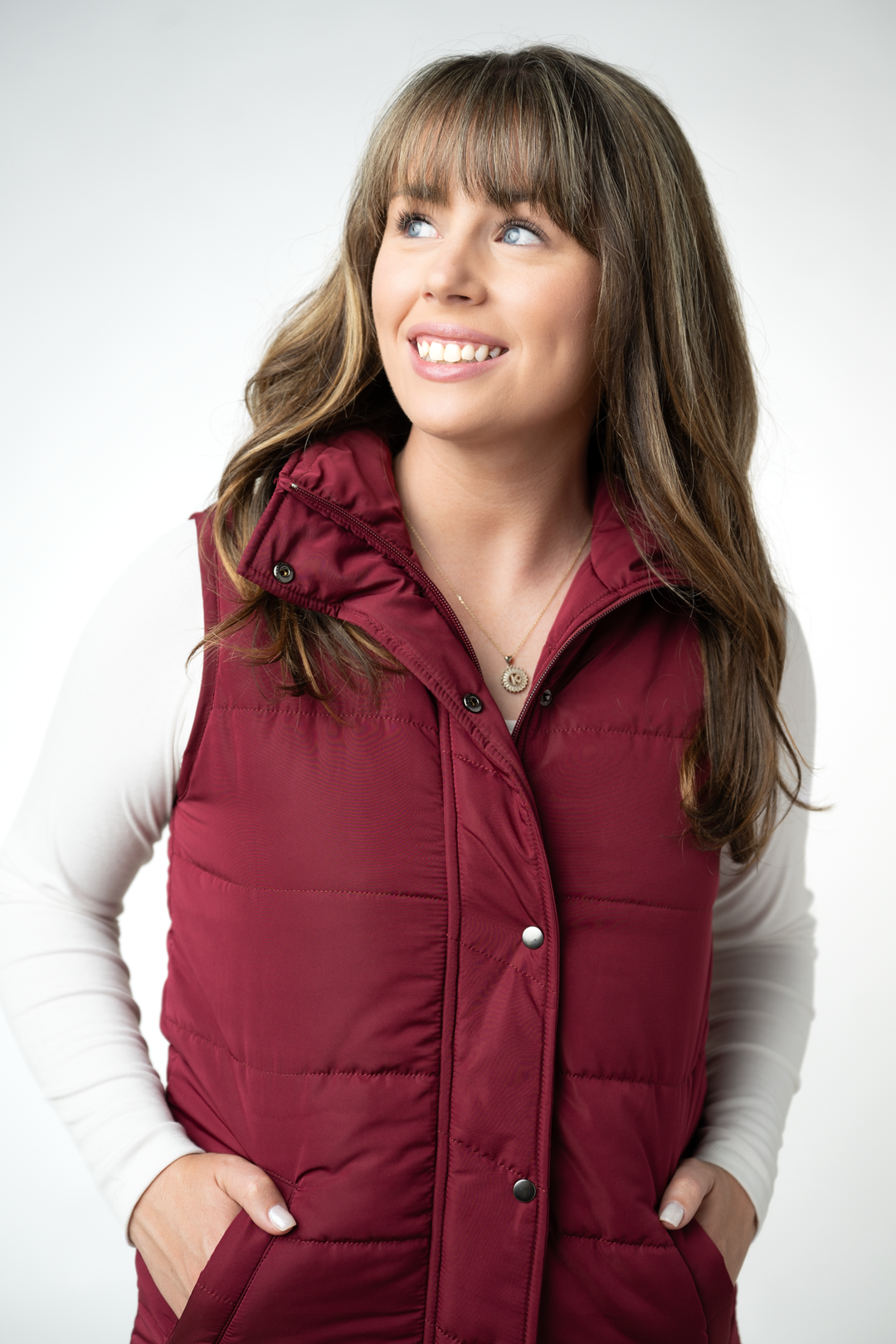 IN STOCK Harlow Long Vest - Burgundy