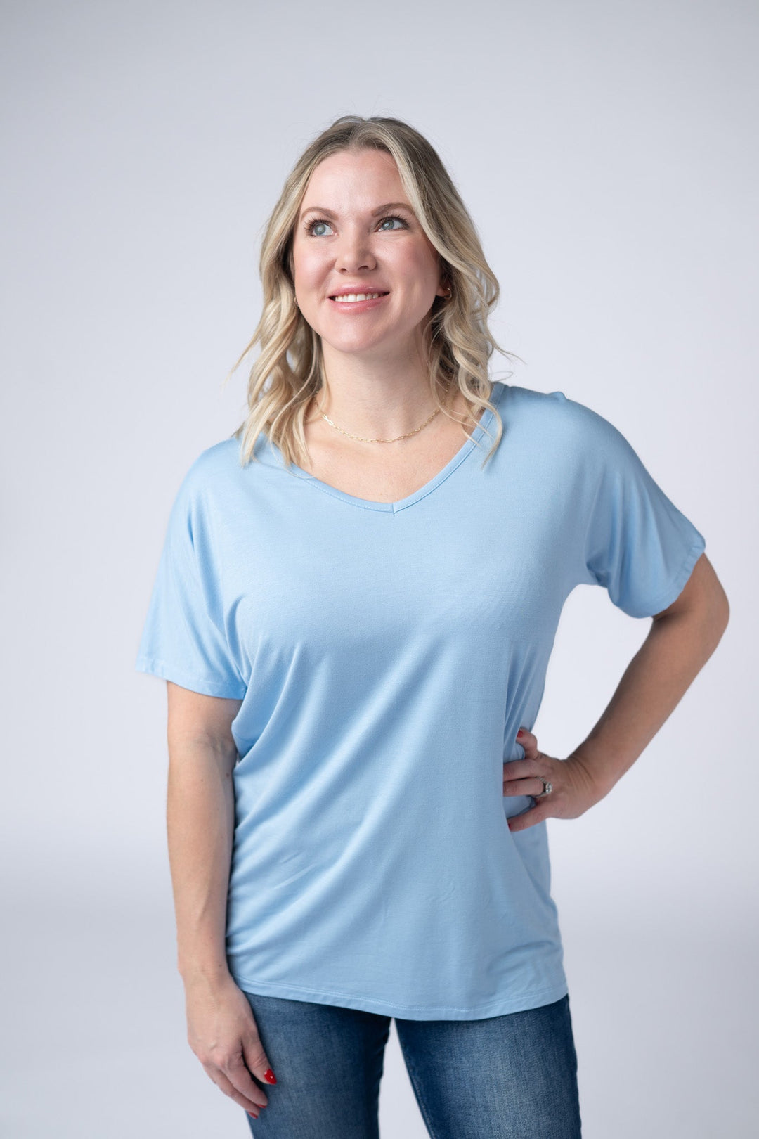 IN STOCK Chloe Cozy Tee - Sky Blue