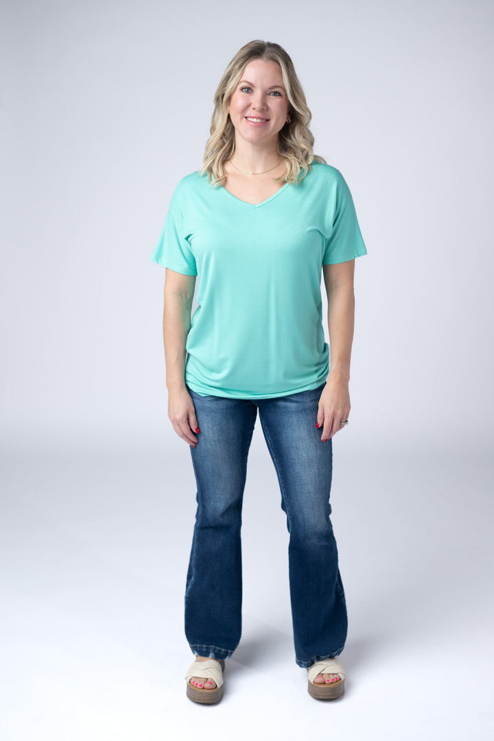 IN STOCK Chloe Cozy Tee - Turquoise