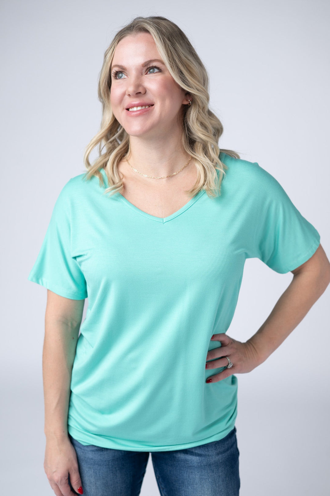 IN STOCK Chloe Cozy Tee - Turquoise
