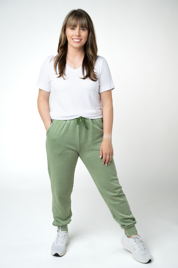 IN STOCK Vintage Wash Joggers - Olive