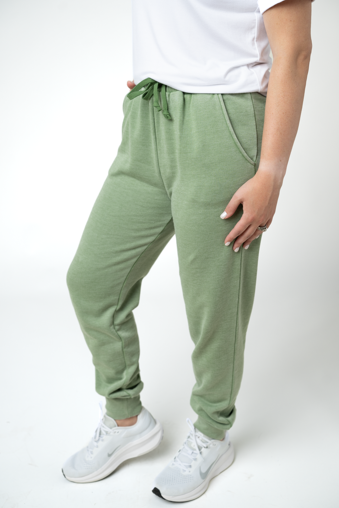 IN STOCK Vintage Wash Joggers - Olive