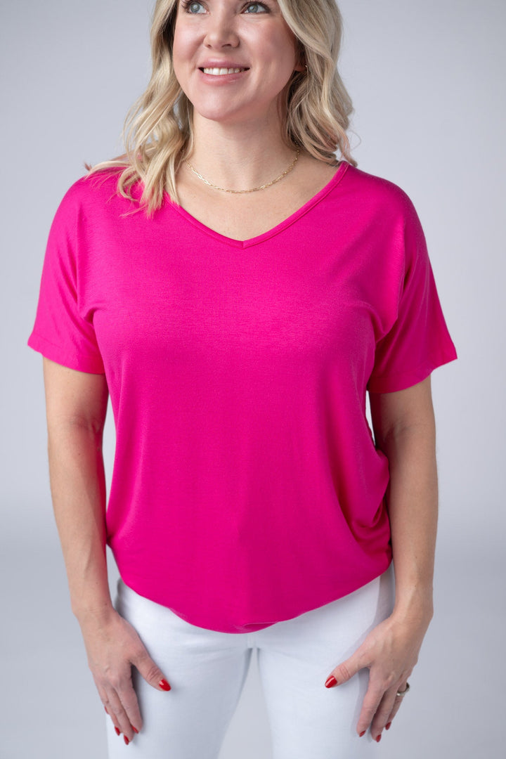 IN STOCK Chloe Cozy Tee - Hot Pink