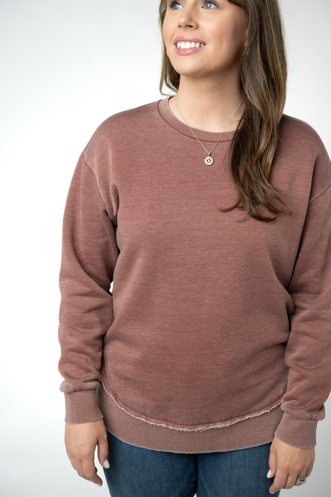 IN STOCK Vintage Wash Pullover - Brown