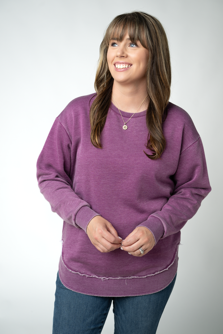 IN STOCK Vintage Wash Pullover - Purple