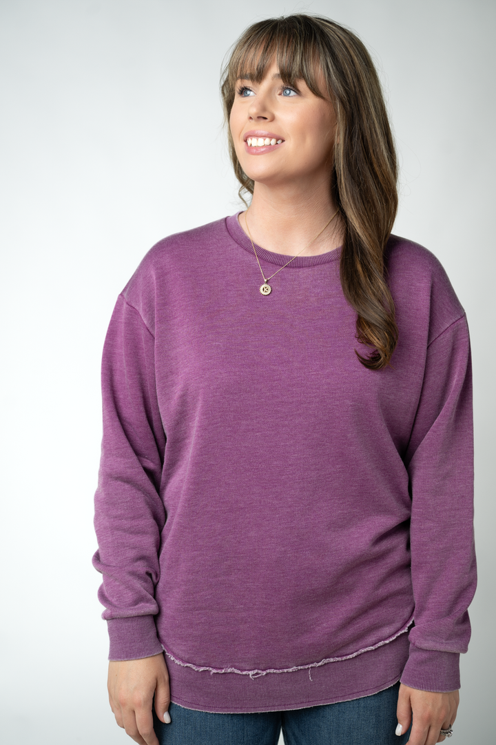IN STOCK Vintage Wash Pullover - Purple