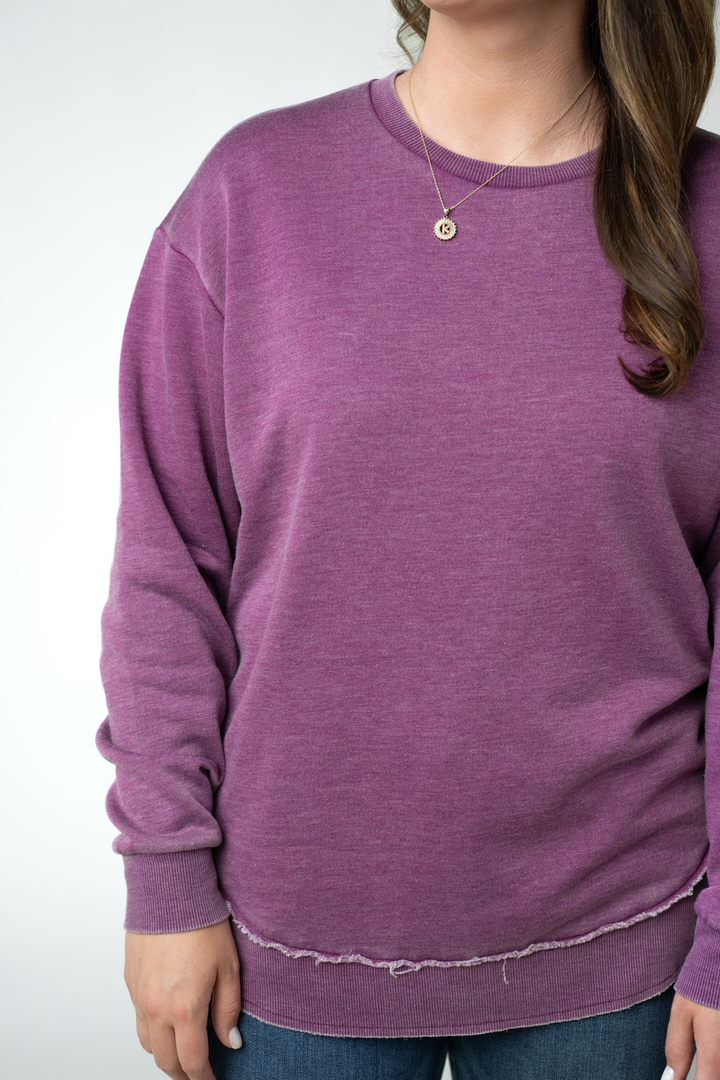 IN STOCK Vintage Wash Pullover - Purple