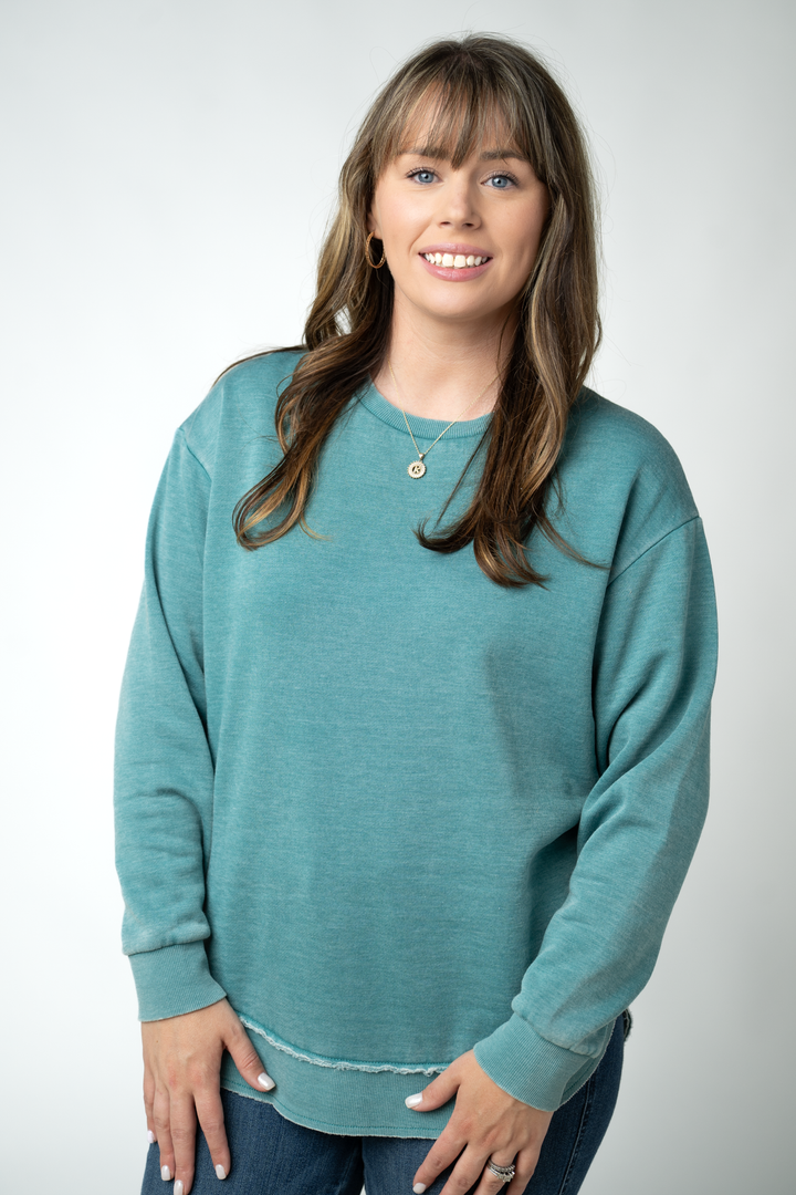 IN STOCK Vintage Wash Pullover - Teal