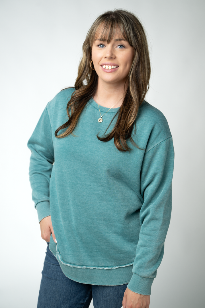 IN STOCK Vintage Wash Pullover - Teal