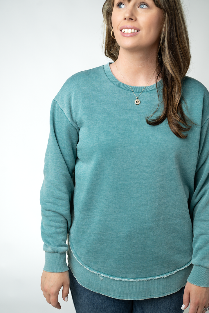 IN STOCK Vintage Wash Pullover - Teal