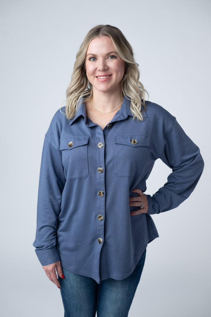IN STOCK Brenna Button Down Top - Denim