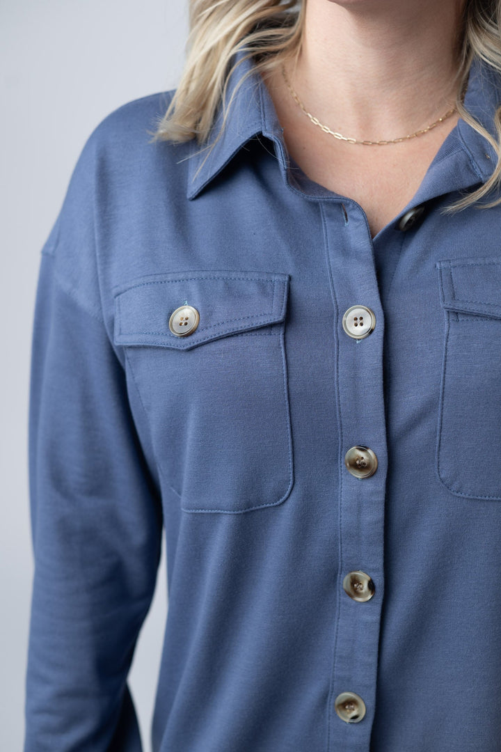 IN STOCK Brenna Button Down Top - Denim