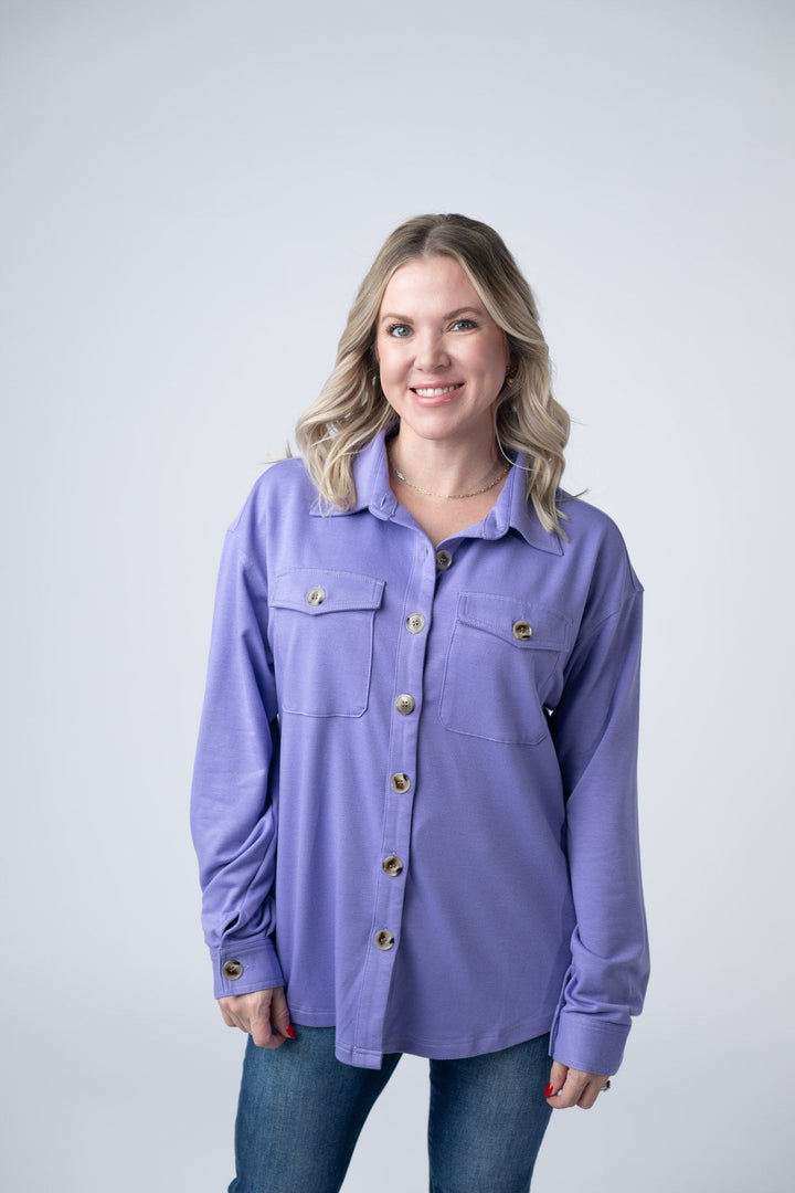 IN STOCK Brenna Button Down Top - Purple
