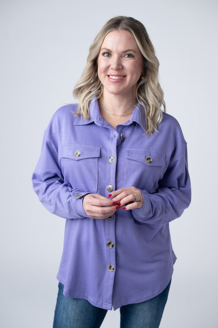 IN STOCK Brenna Button Down Top - Purple