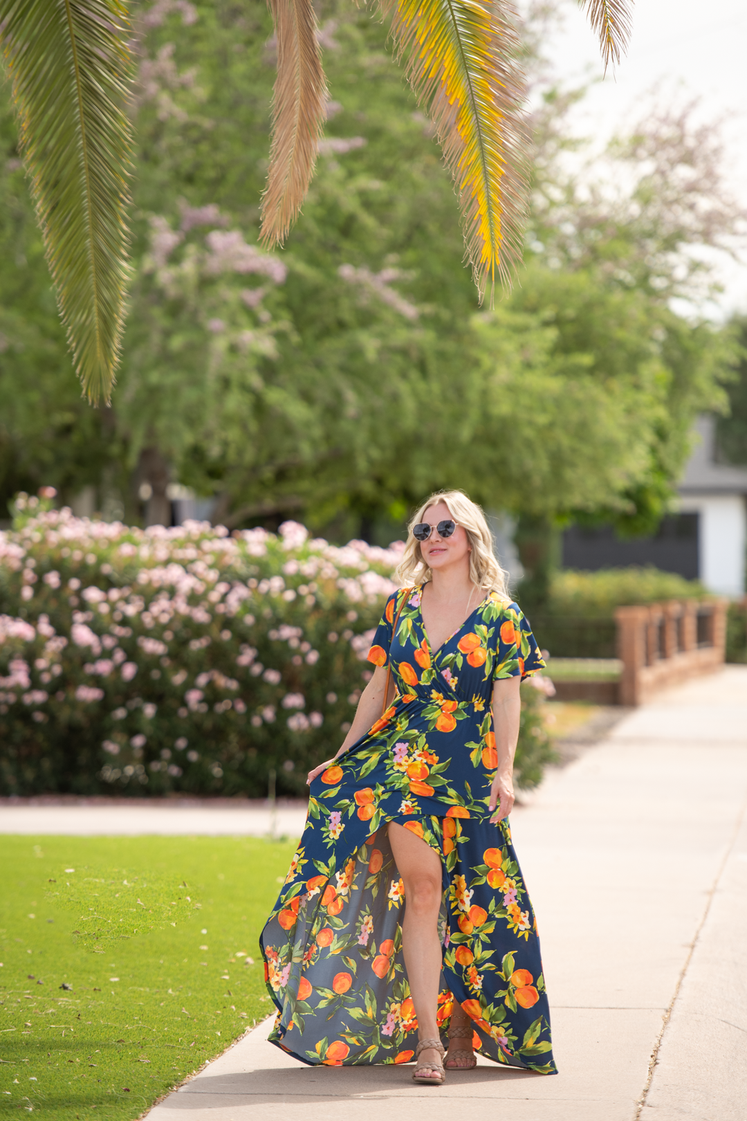 IN STOCK Harley High-Low Dress - Navy Citrus FINAL SALE