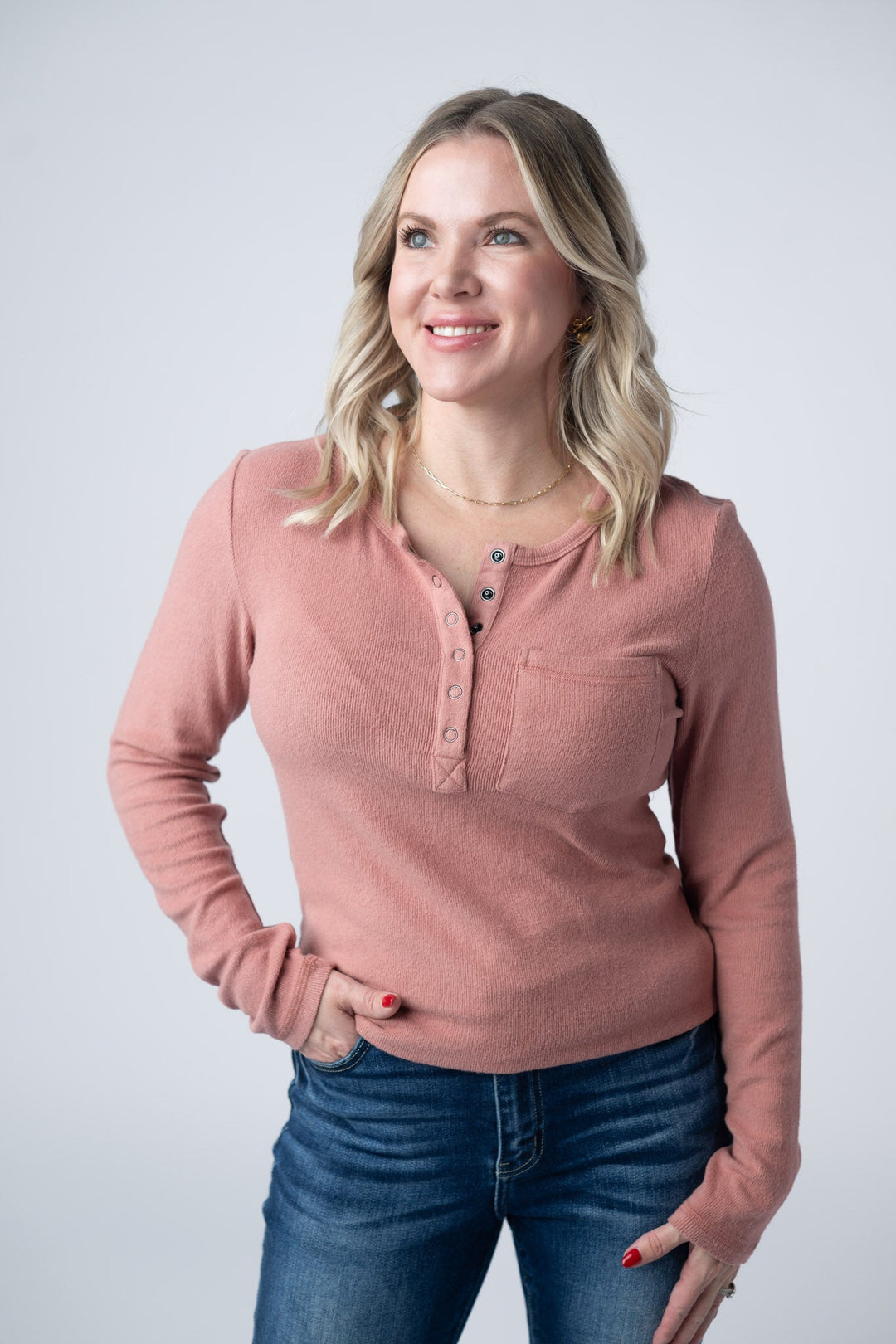 IN STOCK Georgia Long Sleeve Top - Rose