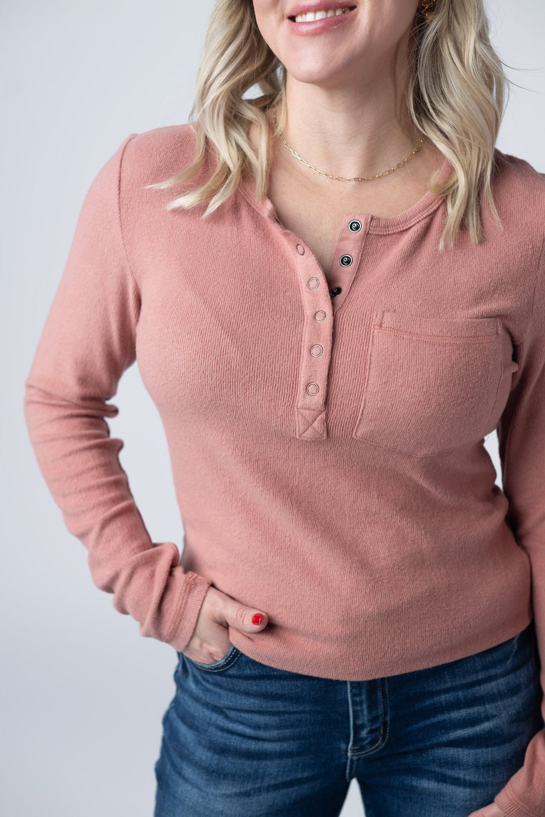 IN STOCK Georgia Long Sleeve Top - Rose