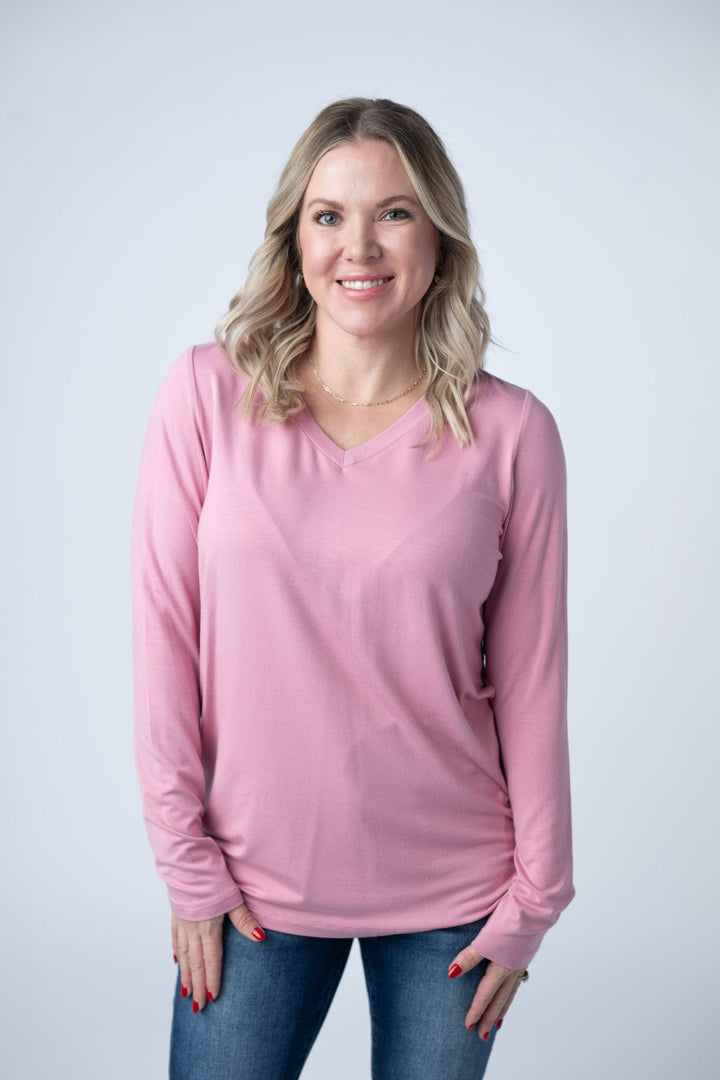 IN STOCK Larissa Long Sleeve Top - Rose