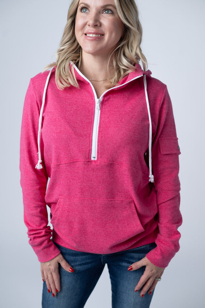 IN STOCK Pixie Pocket Halfzip Hoodie - Hot Pink