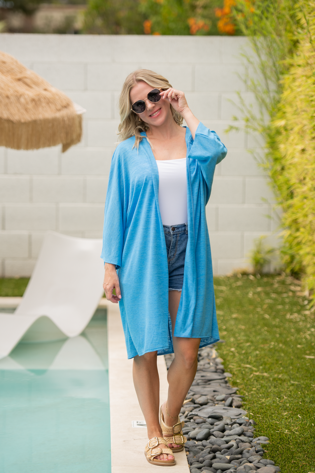 IN STOCK Ellie Cover-Up Kimono - Light Blue