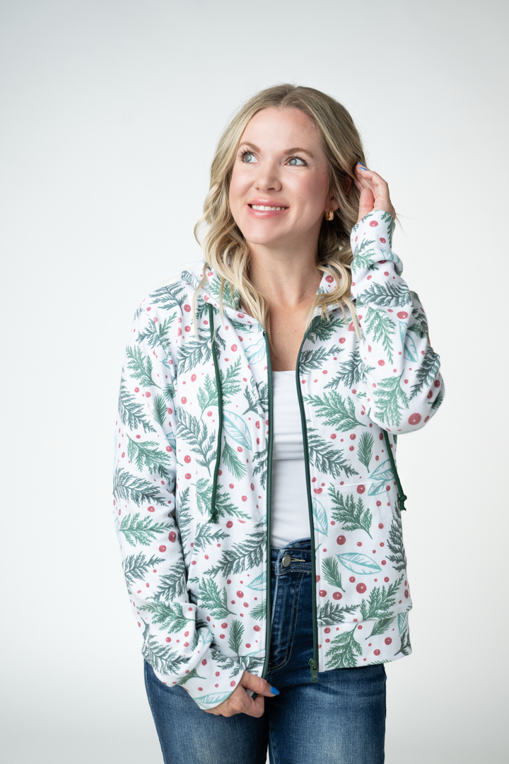 IN STOCK Fullzip Hoodie - Berry + Pine
