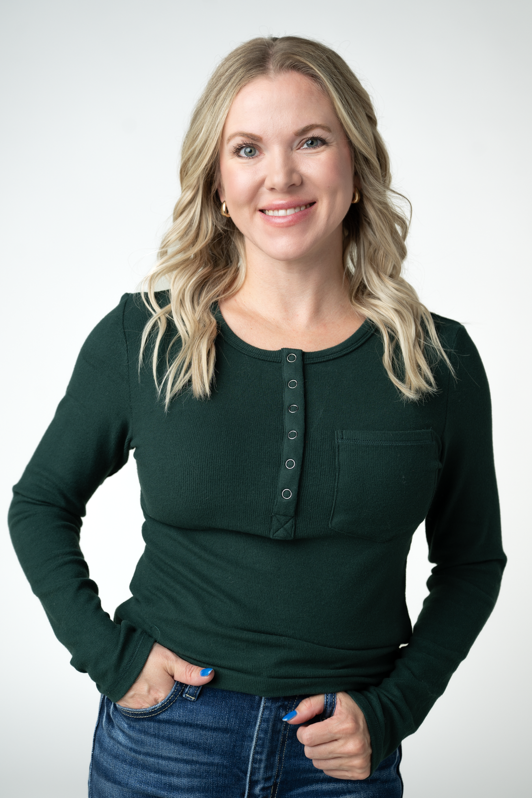 IN STOCK Georgia Long Sleeve Top - Evergreen