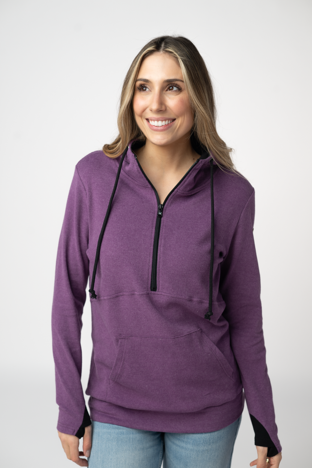 IN STOCK Classic HalfZip Hoodie - Black and Purple
