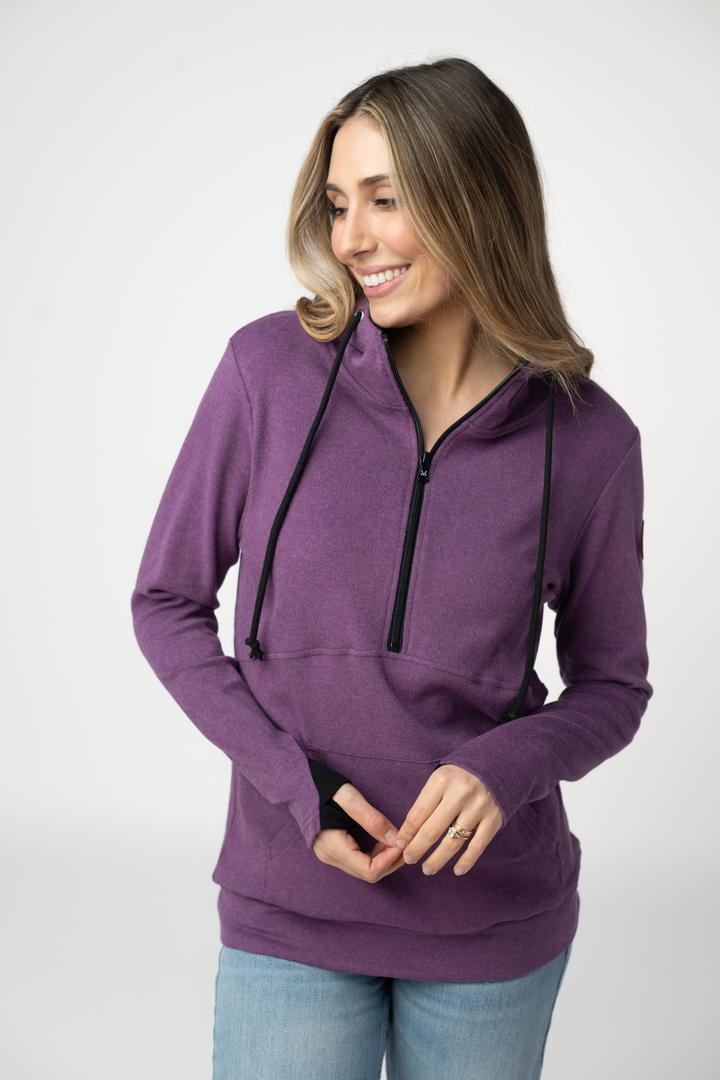 IN STOCK Classic HalfZip Hoodie - Black and Purple