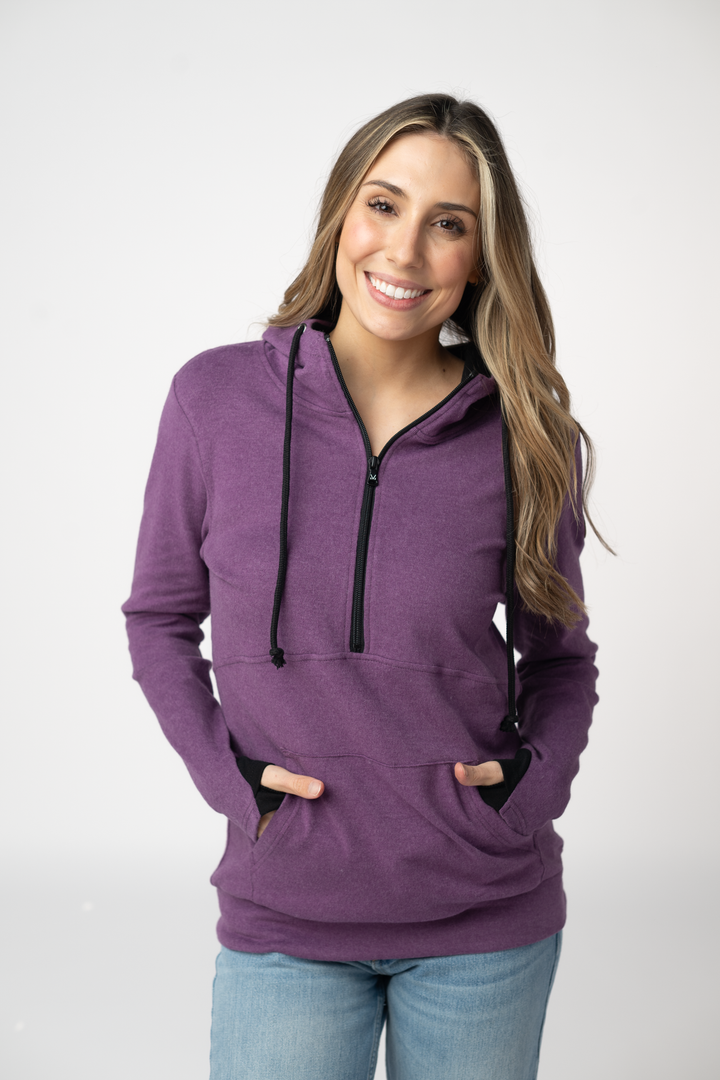 IN STOCK Classic HalfZip Hoodie - Black and Purple