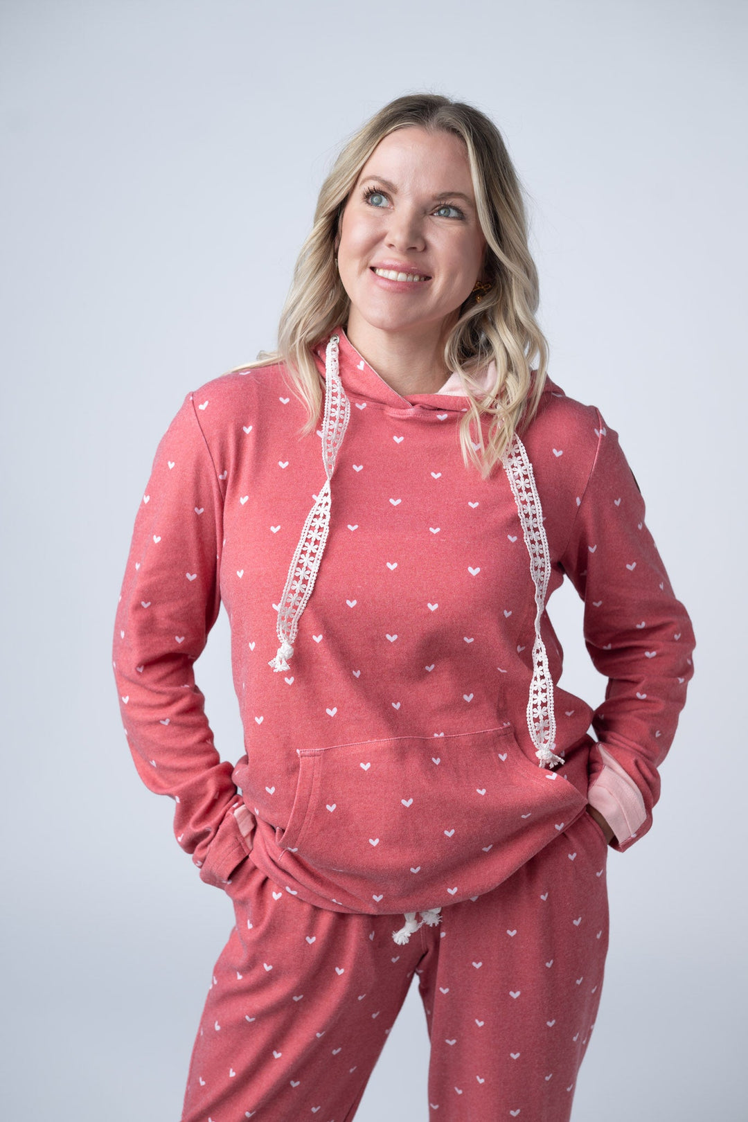 IN STOCK Hailey Pullover Hoodie -Sweetheart Red