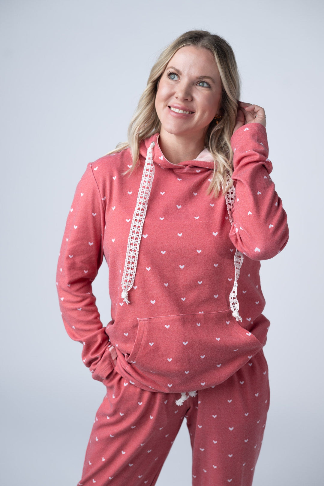 IN STOCK Hailey Pullover Hoodie -Sweetheart Red