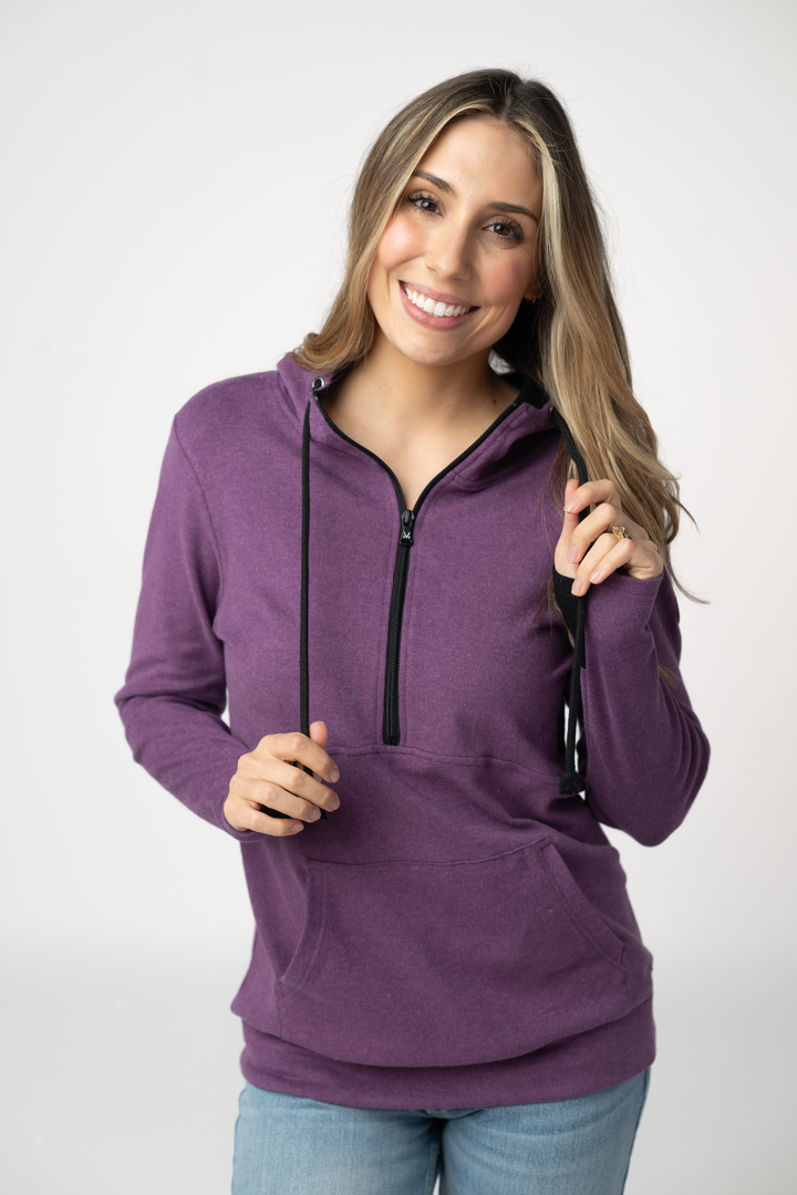 IN STOCK Classic HalfZip Hoodie - Black and Purple