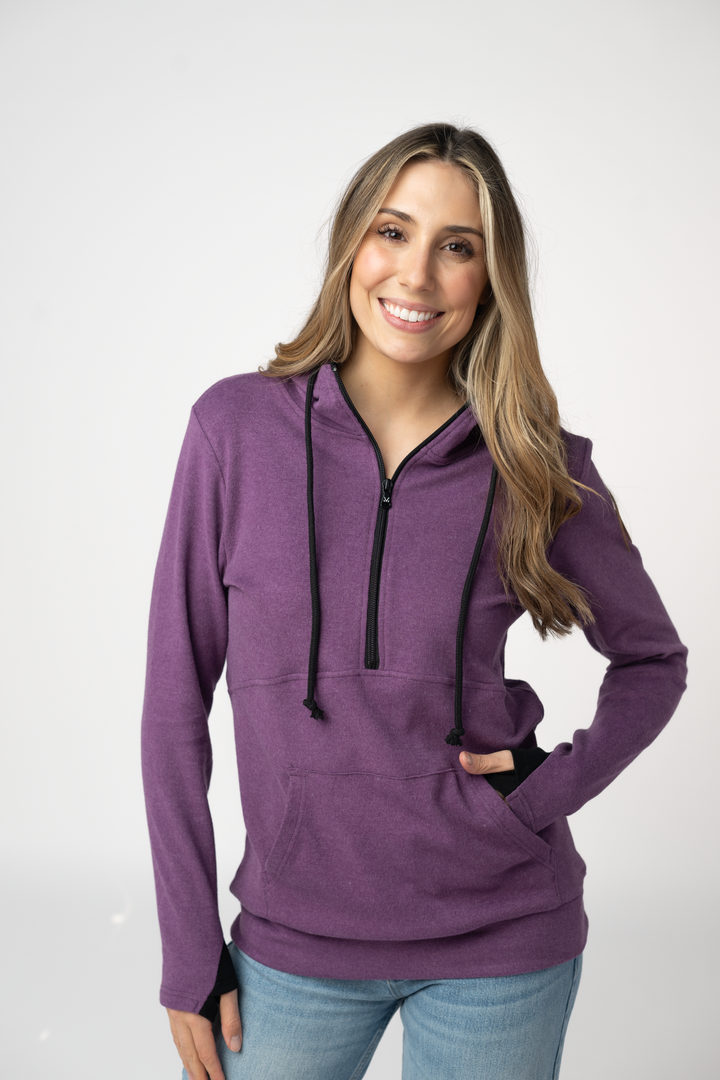 IN STOCK Classic HalfZip Hoodie - Black and Purple