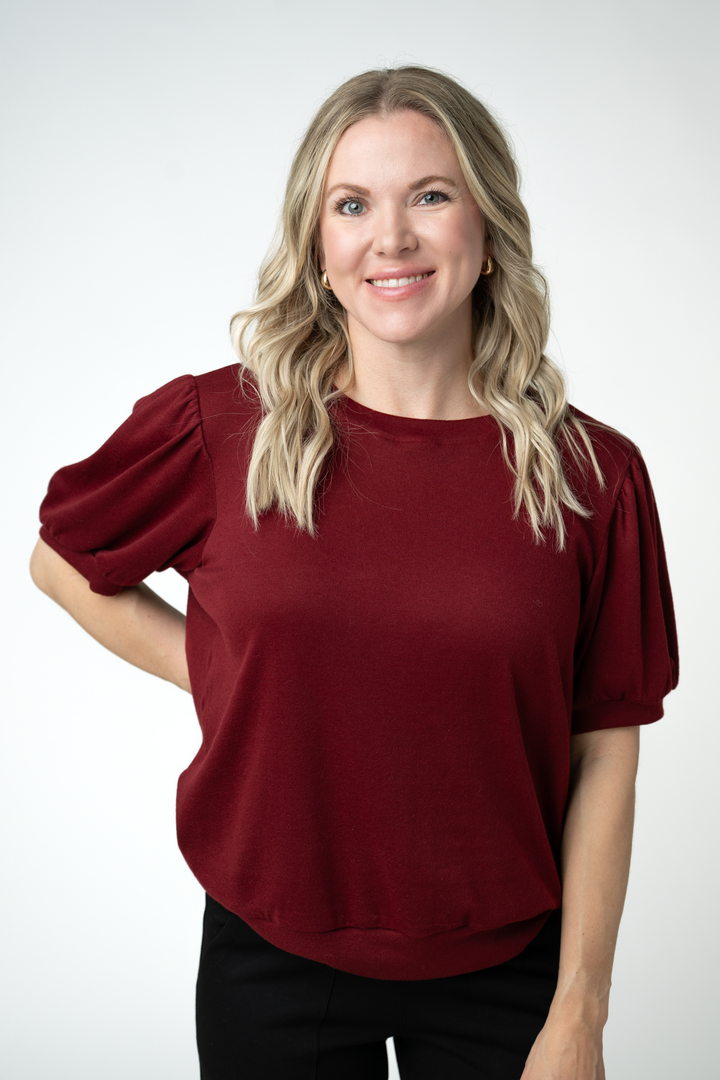 IN STOCK Katie Cozy Top - Cranberry