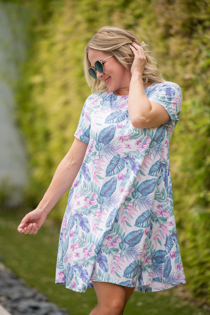 IN STOCK Alicia Dress - Tropical Leaf