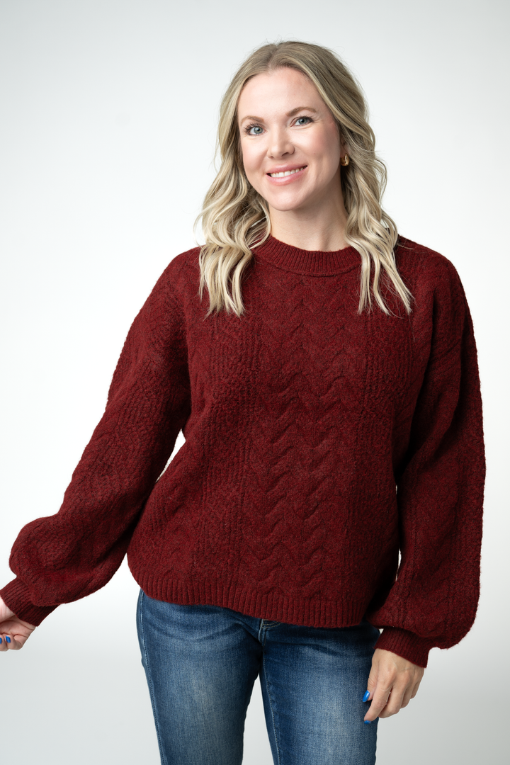 IN STOCK Dakota Sweater - Burgundy