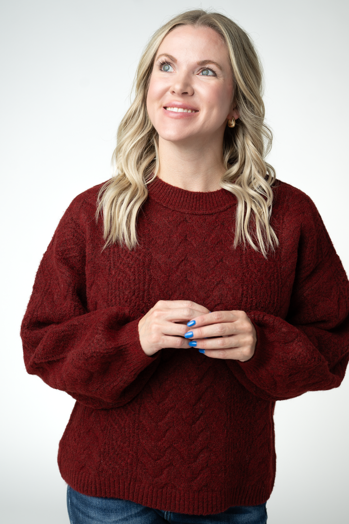 IN STOCK Dakota Sweater - Burgundy