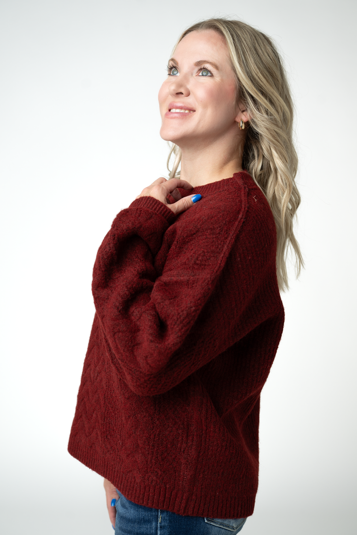 IN STOCK Dakota Sweater - Burgundy
