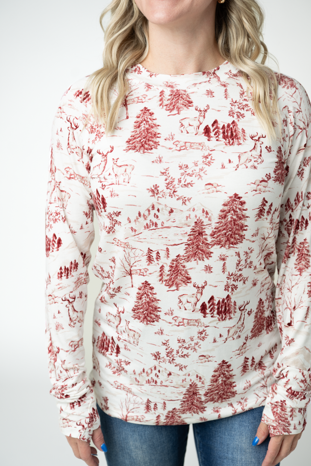 IN STOCK Blair Long Sleeve Top - Cranberry Woodland